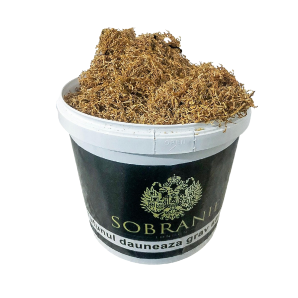 Tutun firicel la Găleată Sobranie Roșu – 1kg (deschis) Găleată deschisă cu tutun firicel Sobranie Roșu, 1kg