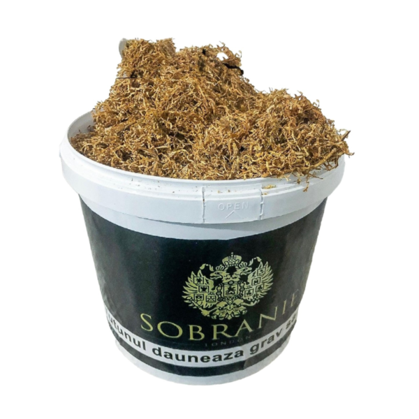 Tutun firicel la Găleată Sobranie Negru – 1kg (deschis) Găleată deschisă cu tutun firicel Sobranie Negru, 1kg